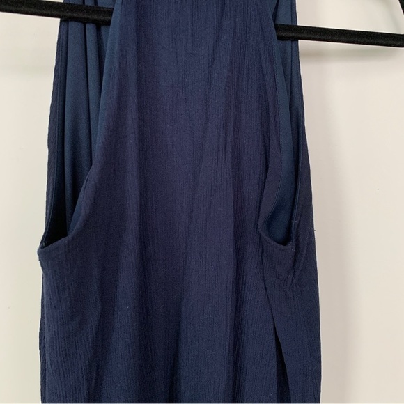 THML Navy Blue Embroidered Sleeveless Dress Size M - Picture 8 of 8